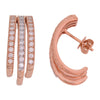 Two tone Gold Diamond Hoop Earrings