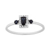 Diamond Ring with Blue Sapphire