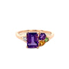 Multistone Gemstone & Diamond Statement Ring in Rose Gold