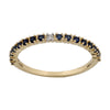 Natural Diamond and Blue Sapphire Ring in White Gold