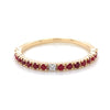 Natural Diamond with Ruby Ring in Yellow Gold