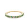 Emerald with Natural Diamond Ring in Yellow Gold