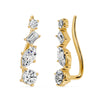 Mixed-Cut Diamond Ear Crawler Earrings