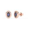 Oval Blue Gemstone Stud Earrings