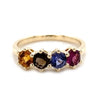 Multistone Gemstone Cluster Ring in Yellow Gold