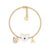 Butterfly Evil eye Gold Bracelet with Initial Charm for Kids