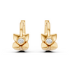 Floral Diamond Gold Huggie Earrings for Kids